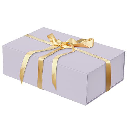 HavrePac Luxury Large Gift Box 13.8"x9"x4.3" Storage Box Ribbon Magnetic Closure for Luxury Packaging Box for Valentine's Day,Mother's Day, Birthdays, Bridal Gifts,Weddings - color: Purple, size: 1 Count (Pack of 1)