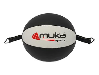 Boxing Speed Bag - Double End Punching Bag, Heavy Duty Synthetic Leather Boxing Ball - Gym Speed Reflex Ball - Muay Thai Training Swivel Ball for Fitness - style: Round Shape/White