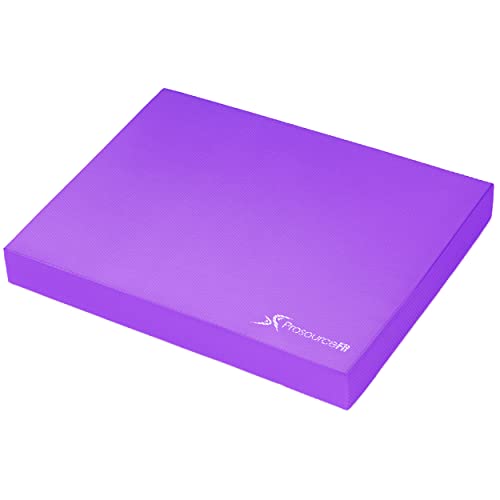 ProsourceFit Exercise Balance Pad, Non-Slip Cushioned Foam Mat & Knee Pad for Fitness and Stability Training, Yoga, Physical Therapy - color: Purple, size: XL - (18.75" x 15")