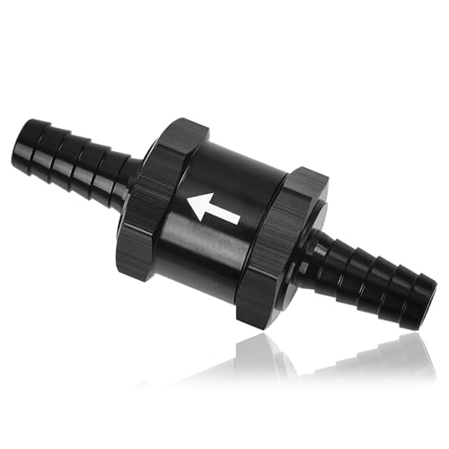1/2" Aluminium Alloy One Way Fuel Check Valves, Brake Booster Check Valve Engraved with Flow Direction, Fuel Line Check Valve for Petrol, Diesel, Gas, Oil, Water, Ship Fuel Systems(12mm) - size: 12mm