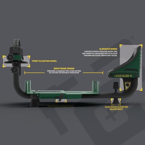 Caldwell Lead Sled 3 Adjustable Ambidextrous Recoil Reducing Rifle Shooting Rest for Sighting in and Shooting Stability - style: 4