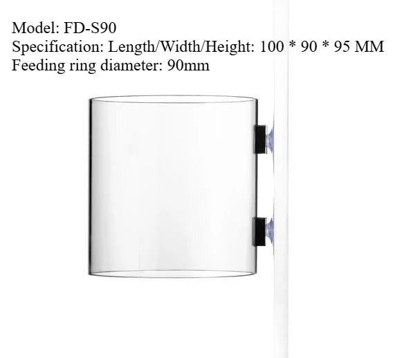 Marine Sources 50/70/90mm Feeding Ring - Dual Suction Cup Mount | Anti-Float Aquarium Feeder | Prevents Food Waste (FD-S90) - size: FD-S90