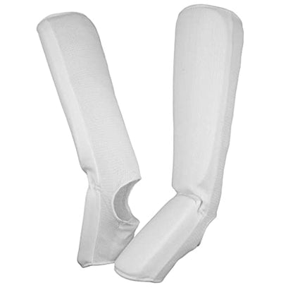 Ultimate - Cloth Shin Instep Guard for Karate TKD MMA Kickboxing Combat Training - color: White, size: Large