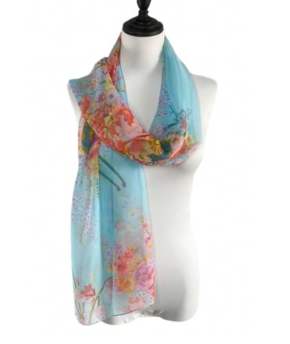 Acotavie Scarfs for Women Lightweight Fashion Scarves Print Floral Pattern Scarf Shawl Wraps - color: A12