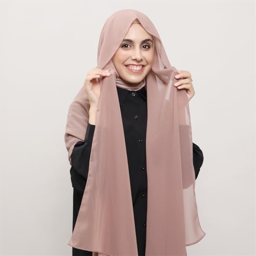 Instant Chiffon Hijab Set 3-in-1 Hijabs Scarf with Built-in Magnets and Undercap Head Wraps with Modal Cap - color: 4 #