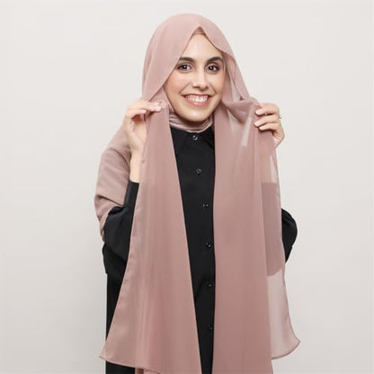 Instant Chiffon Hijab Set 3-in-1 Hijabs Scarf with Built-in Magnets and Undercap Head Wraps with Modal Cap - color: 4 #