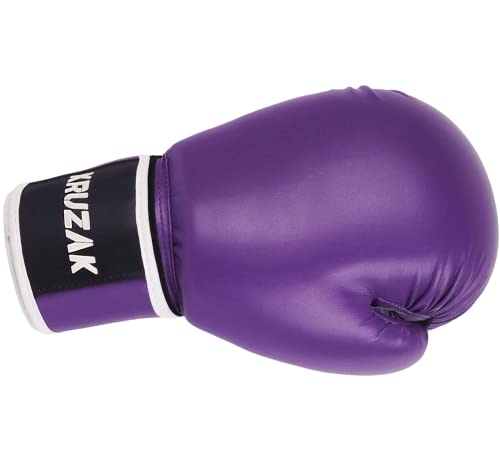 Kruzak Plain Boxing Gloves for Sparring, Kickboxing, Muay Thai, Martial Arts & MMA Fighting - Men & Women Punch Bag Mitts Training and Focus Pads Punching - color: Purple, size: 16 oz