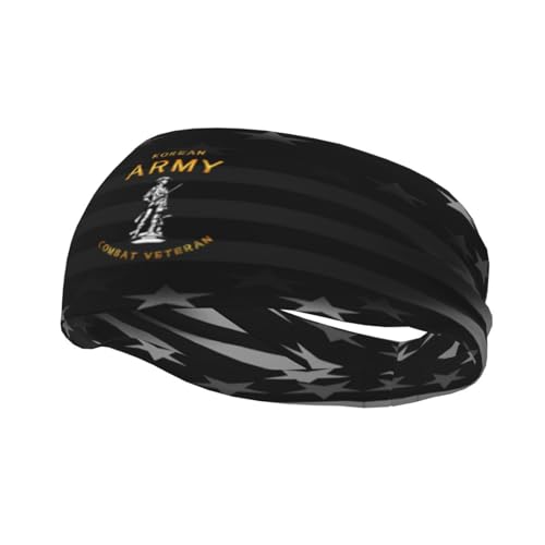 National Guard Korean Combat Vet Sports Sweatband Headband, Moisture Wicking, Non-Slip, for Running, Workout45