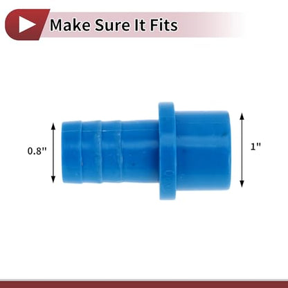 Plastic Hose Barb Fitting 1"x0.8" Straight Through Pipe Connector Blue 5 Pcs - color: Blue, size: 1"x0.8"