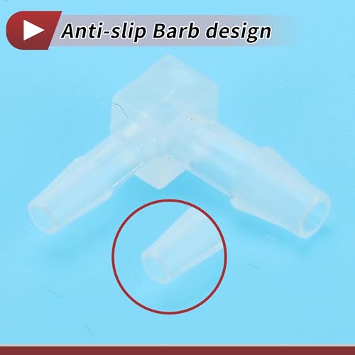5 Pcs Aquarium Plastic Hose Barb Fitting 1/8" to 3/32" Hose Barb 90 Degree Elbow L Fitting Clear PP