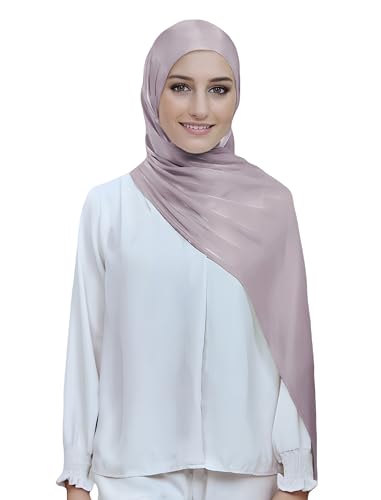 Lina & Lily Sheen Shimmer Women's Crepe Scarf Shawl Wrap Head Hijab Lightweight - color: Light Mauve
