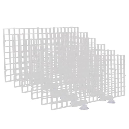 6pcs Aquarium Fish Tank Divider Isolation Board with Filter Tray, 30x15cm White Egg Crate Panel for Fish Breeding and Tank Separation