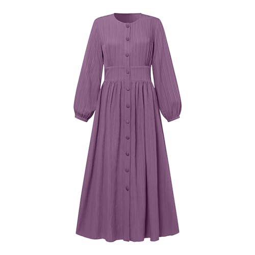 Abaya Dress For Women One-Piece Prayer Clothes Abaya Dubai Kaftan Long Sleeve Robe Thobe Dubai Islamic Clothing - color: Purple, size: 5X-Large