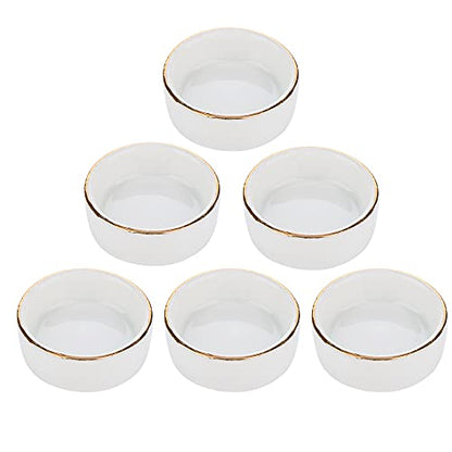 DQITJ Pet Feeder, 6 Pcs Ceramic Water Bowl for Hermit Crab, Small Size, Non-Porous, Anti-Turnover, Suitable for Multiple Pets