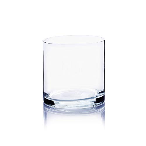 WGV Cylinder Vase, 4" W x 4" H, Floral Container, Glass Candle Holder Centerpiece Planter Terrarium for Wedding Party Event, Home Office Decor, Clear, 1 Piece - size: 4"x4"H