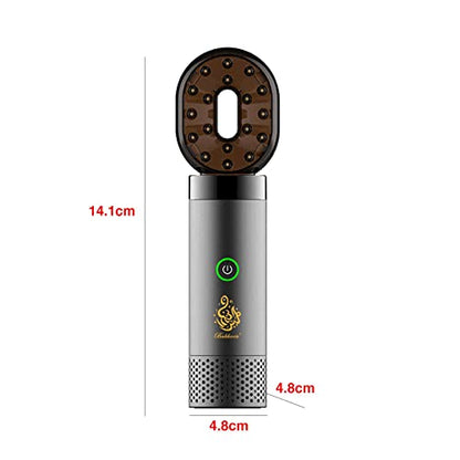 Electronic Incense Burner Electric Aroma Diffuser Fragrance Arab Bakhoor Arabian Incense Holder Censer for Outdoor, Household, Desktop, Office, Grey - color: Gray