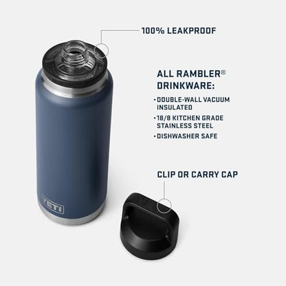 YETI Rambler 36 oz Bottle, Vacuum Insulated, Leakproof, Stainless Steel with Chug Cap - color: Big Sky Blue