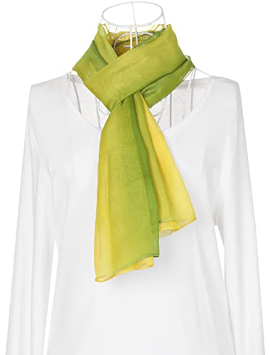 uxcell Women'sChiffon Sheer Long Scarf Silky Gradient Party - color: Yellow