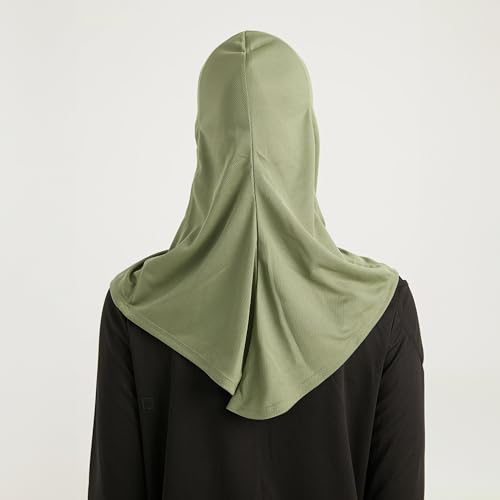 Hijab for Hair Buns - Ready-to-Wear Breathable Headscarf for Running, Fitness - Headscarf for Active Muslim Women - color: Pastel Green