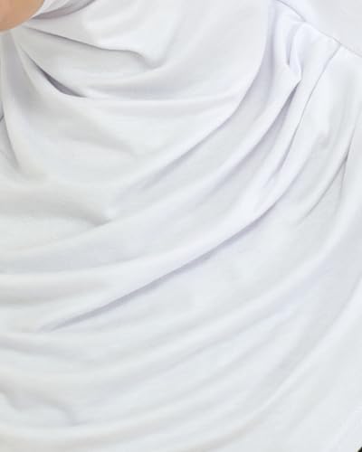 Prien Plain Ready To Wear Hijab for Women, Muslim Instant Turbans, Soft Jersey Scarf, Islamic Clothes, Long Hijabs, Abaya - color: White