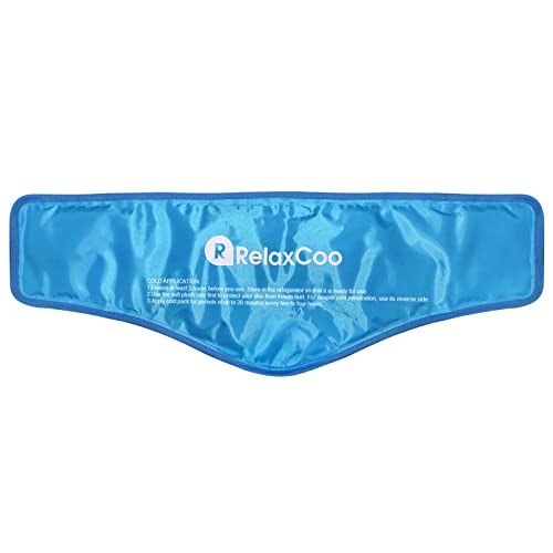 RelaxCoo Neck Ice Pack Wrap, Reusable Gel Ice Pack for Neck Shoulders, Cold Compress Therapy for Pain Relief, Injuries, Swelling, Bruises, Sprains, Inflammation and Cervical Surgery Recovery - style: Blue-1 Pack