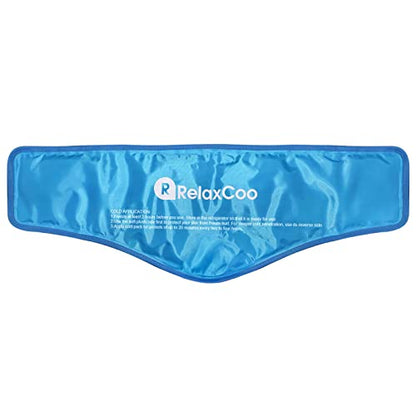 RelaxCoo Neck Ice Pack Wrap, Reusable Gel Ice Pack for Neck Shoulders, Cold Compress Therapy for Pain Relief, Injuries, Swelling, Bruises, Sprains, Inflammation and Cervical Surgery Recovery - style: Blue-1 Pack