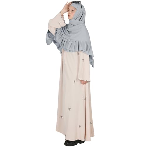 Prayer Hijab for Women Muslim Cotton Blend Lightweight Ruffled Square Scarf - color: Gray
