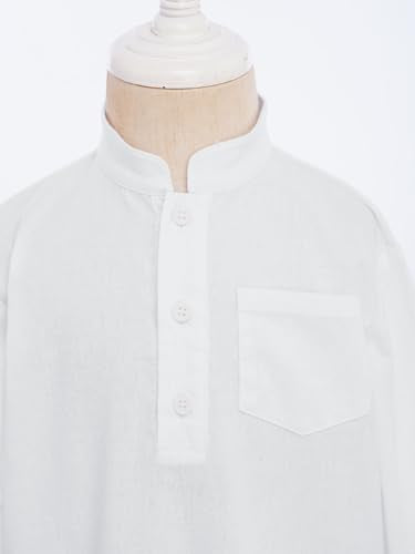 Arabic Thobe for Baby Boys Ramadan Eid & Church Prayer Robe White Christening Party Gowns - size: 3-6 Months