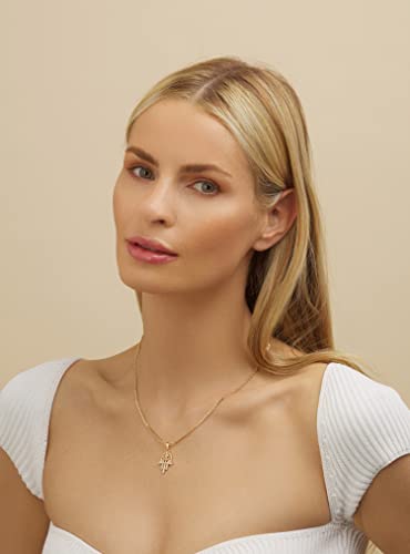 Barzel 18K Gold Plated Flat Mariner/Marina 060 3MM Chain Necklace With Hamsa Hand Pendant
