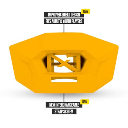 Nxtrnd One Pro Football Mouth Guard, Interchangeable Strap, Fits Adult & Youth (Yellow) - color: Yellow Pro