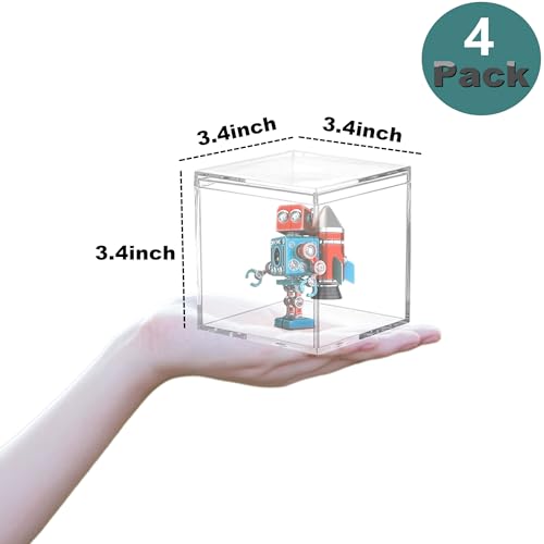 Acrylic Box Clear Boxes with Lids Acrylic Candy Box Plastic Square Cube Wedding Birthday Gift Wrap Box - size: 3.3 x 3.3 x 3.3 Inch