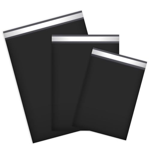 UCGOU 30 Pack Not Padded Black Poly Mailers Variety Pack, 10x13 Inch & 12x15.5 Inch & 14.5x19 Inch, Shipping Bag for Clothing Self-sealing Adhesive Poly Mailers Assorted Sizes for Small Business - color: Black, size: 10x13" & 12x15.5" & 14.5x19" 30PC