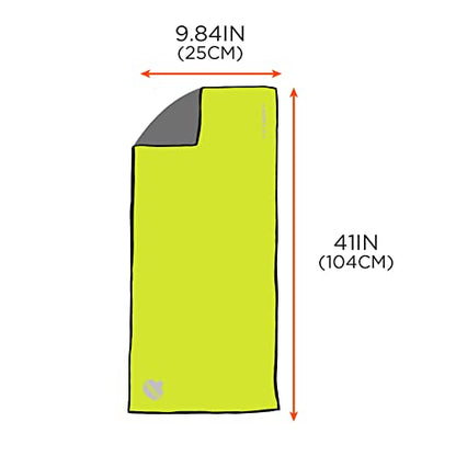 Ergodyne Chill Its 6602MF Cooling Towel, Soft Microfiber Material, UPF 50+,Lime,41" x 9.84" - color: Lime