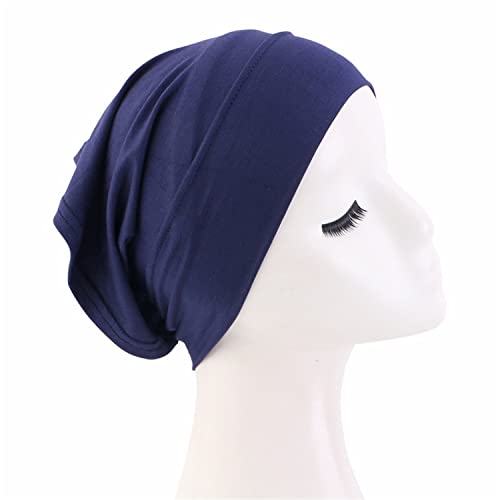 Qianmome 4 Pieces Womens Turban Soft Buttomed Tube Cap Inner Underscarf Headband Headwrap Hijab Bonnet Chemo Cap - color: 4pcs Style B