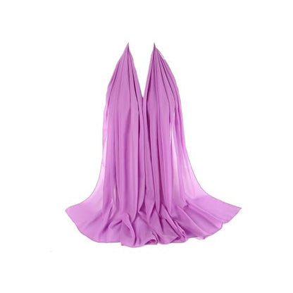 Premium Chiffon Hijab Head Scarf Shawl Wrap for Muslim Women Lightweight - color: Purple