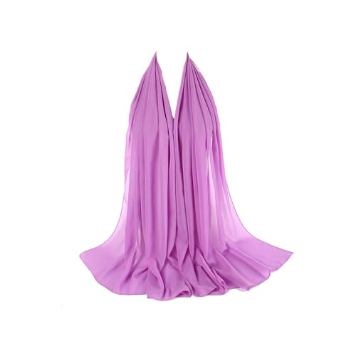Premium Chiffon Hijab Head Scarf Shawl Wrap for Muslim Women Lightweight - color: Purple