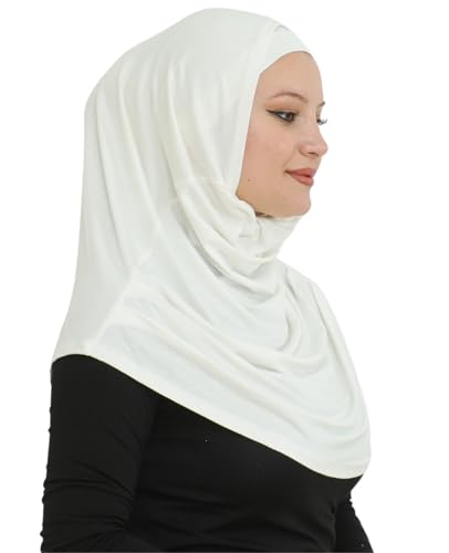 Prien Chic Ready To Wear Hijab For Women, Muslim Long Turban Undercap Set, Instant Scarf, Prayer Clothes For Girls, Abaya - color: Cream