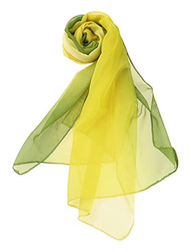 uxcell Women'sChiffon Sheer Long Scarf Silky Gradient Party - color: Yellow