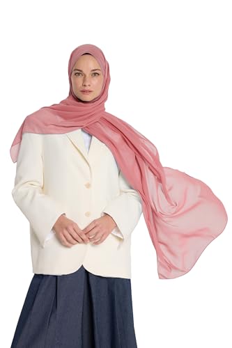 Chiffon Hijab Scarf For Women - Made in Turkiye - color: Dusty Rose