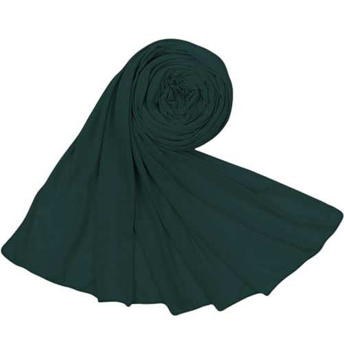 Hijab Scarf for Women Soft Cotton Muslim Jersey Hijab Head Wrap Scarves Fashion Long Scarf Shawls - color: Grass Green