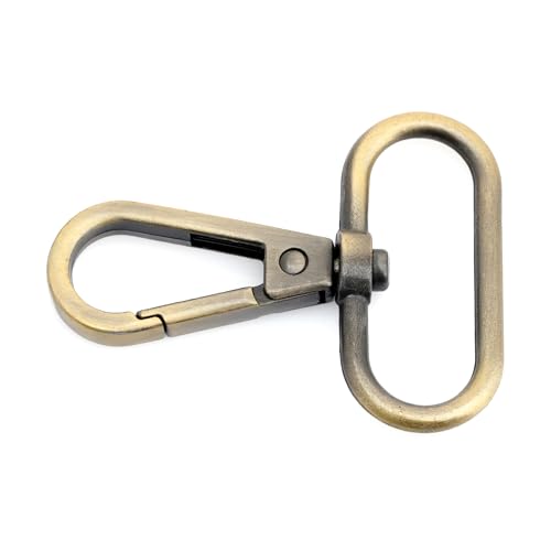 CRAFTMEMORE Snap Hook Swivel Push Gate Lobster Clasps Fashion Clips Purse Making FS10 Pack of 10 (Brushed Brass, 1 Inch) - color: Brushed Brass, size: 1 Inch
