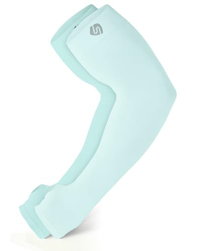 Arm Sleeves for Men Women Warmers Tattoo Cover Up Sun UV Protect UPF 50 - color: Blue, size: Large