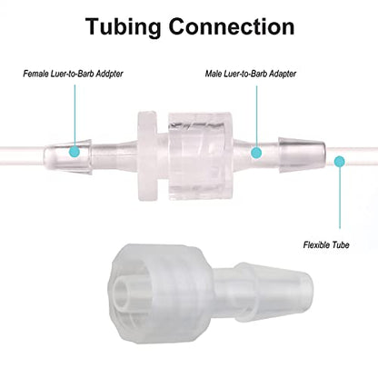 MEETOOT 10pcs Male Luer Lock 3/16" Polypropylene Hose Barb Adapter for Laboratory Biochemical/Analytical Instruments, Food Machinery and Aquarium Equipment - size: 3/16Inch