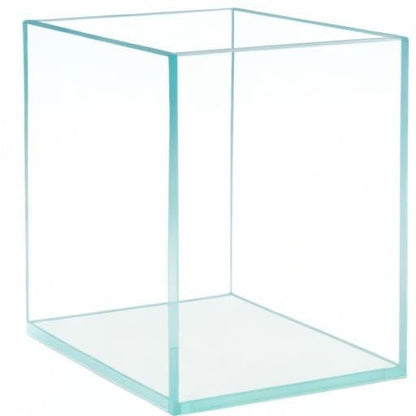 Nano Tall Rimless Frameless Extra Clear Glass Aquarium, Low Iron Glass Tank, 5mm Glass, White Leveling Mat Included, w/Lids Options - size: 2.6 GAL 7.8x7.8x9.8 in