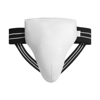 QINGFAN Man Taekwondo Groin Guard Abdominal Crotch Protector Art Groin Protector for Boxing Training - size: X-Large