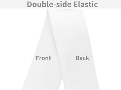 White Knit Elastic Band for Sewing 3 inch 5 Yards Double-Side Twill Woven Elastic Heavy Stretch Elastic Spool for Clothes Pants Waistband, Wigs, Skirts, Craft DIY Projects - color: White