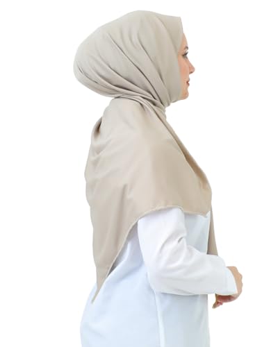 Prien Hijab For Women Muslim Lightweight Scarf Head Scarves For Girls Islamic Long Headscarf Chiffon Shawl Prayer Set Ramadan - color: Light Mink