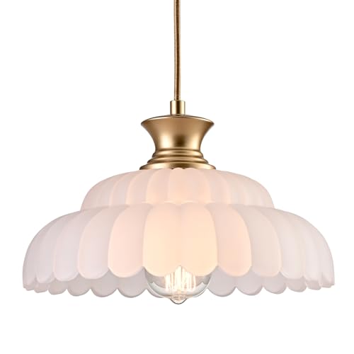 HYDELITE Vintage Frosted Glass Pendant Lights Kitchen Island Lighting - color: Frosted Glass