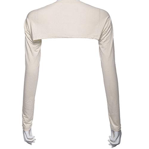 Women Anti-UV Cooling Shawl UV Protection Arm Sleeves Sun Protector for Golfing Riding Running Outdoor Activities - color: Beige