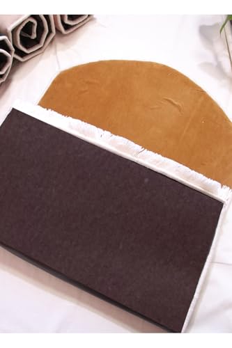 Prayer Rug Orthopedic Velvet Padded 27x47 Inch Non-Slip Faux Leather Base Comfortable Knee Support Plain Design Brown - Brown, 28x47 inch